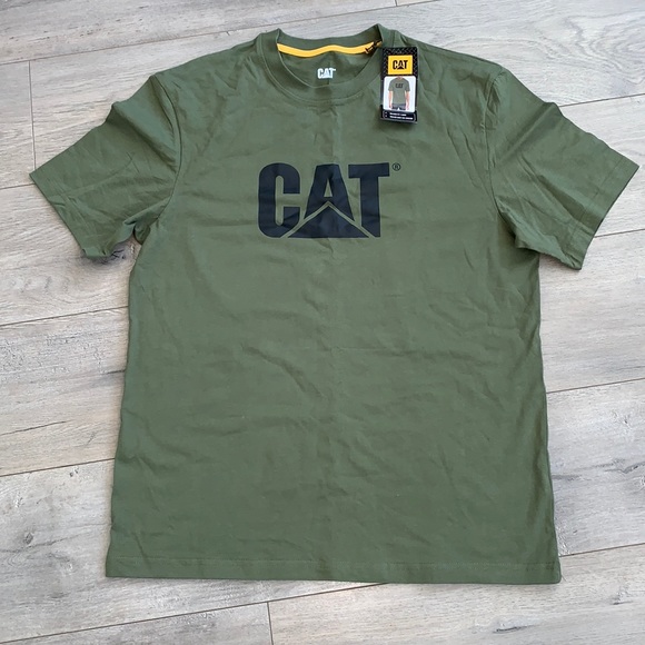 NWT CAT Green Tee Medium - Picture 1 of 5
